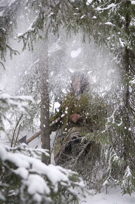À la recherche de bois pour les traîneaux. Région autonome Nenets. Février 2008.