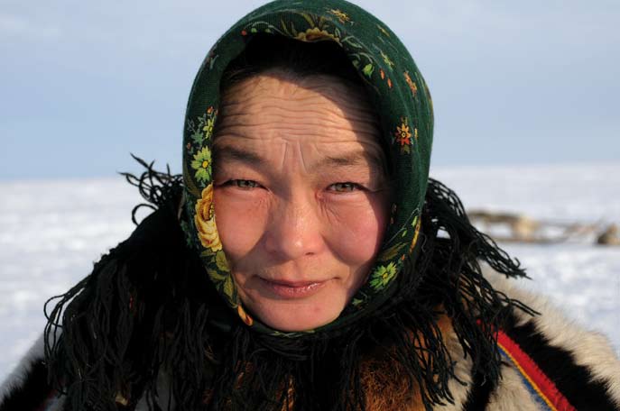 Natalya Seratetto, 30 ans, éleveur de rennes Nenets. Péninsule de Yamal. Mars 2008.